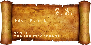 Héber Margit névjegykártya